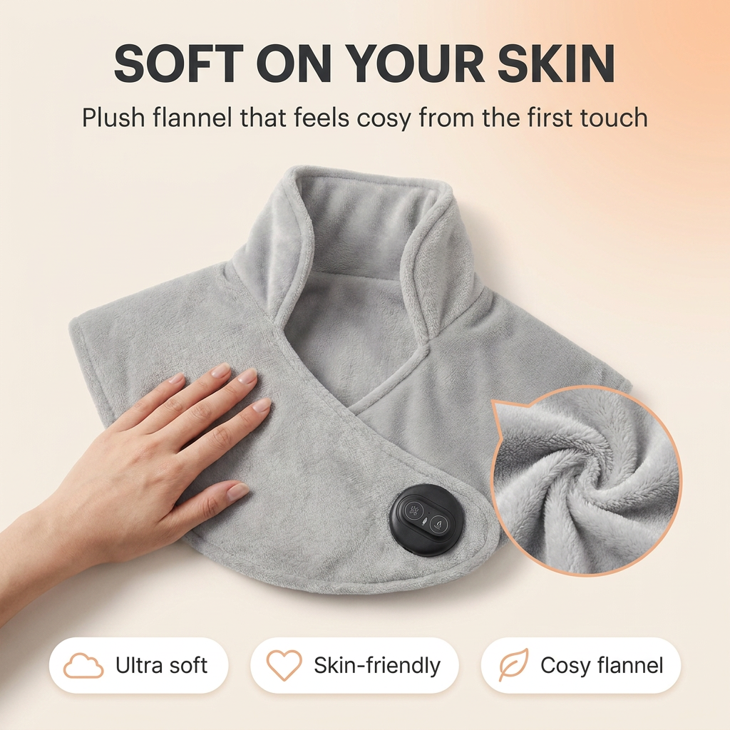 Manta térmica para cuello y hombros WarmHug – Calor + vibración, USB