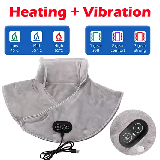 Manta térmica para cuello y hombros WarmHug – Calor + vibración, USB